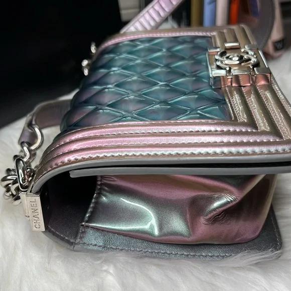 CHANEL MERMAID BOY BAG PURPLE 18S SMALL IRIDESCENT WATER FLAP Ultra Limited SSC - Picture 8 of 17